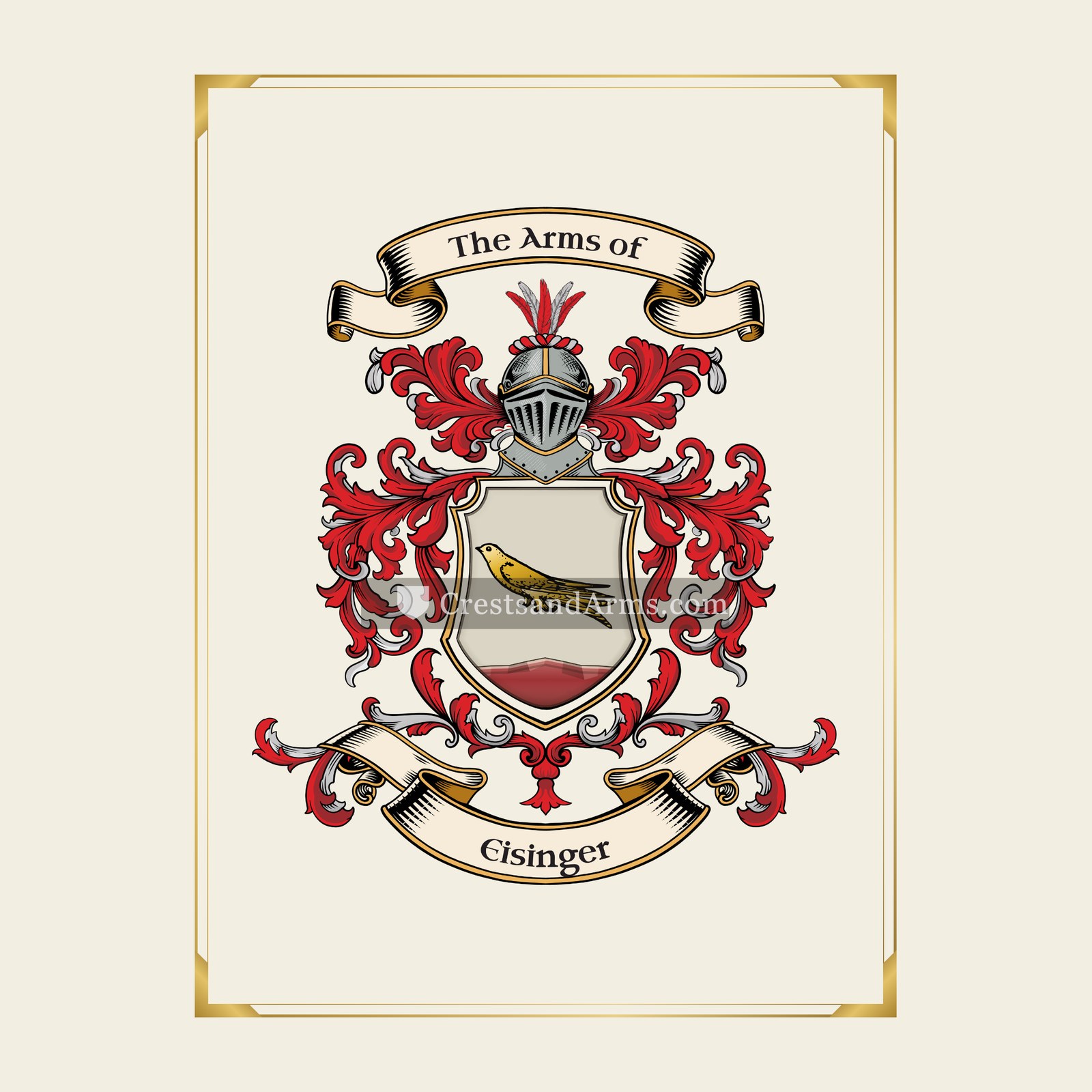 With gold border