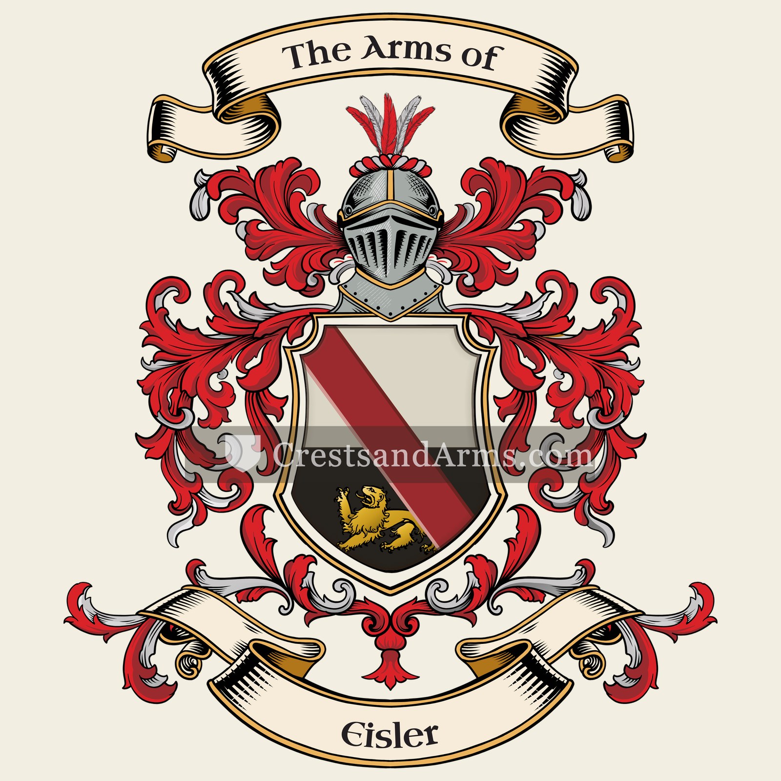 The Eisler coat of arms, drawn from the recorded blazon
