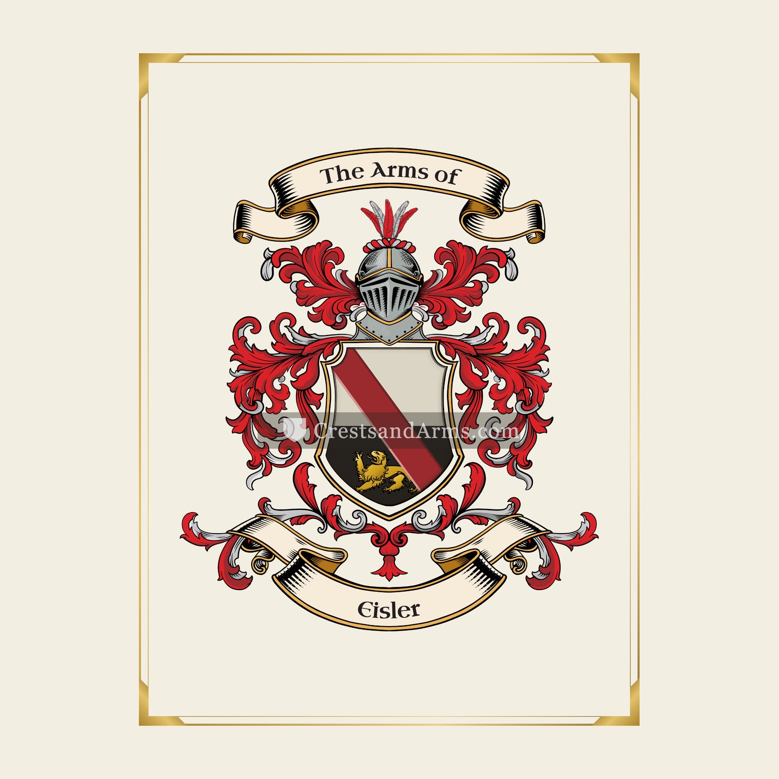 With gold border