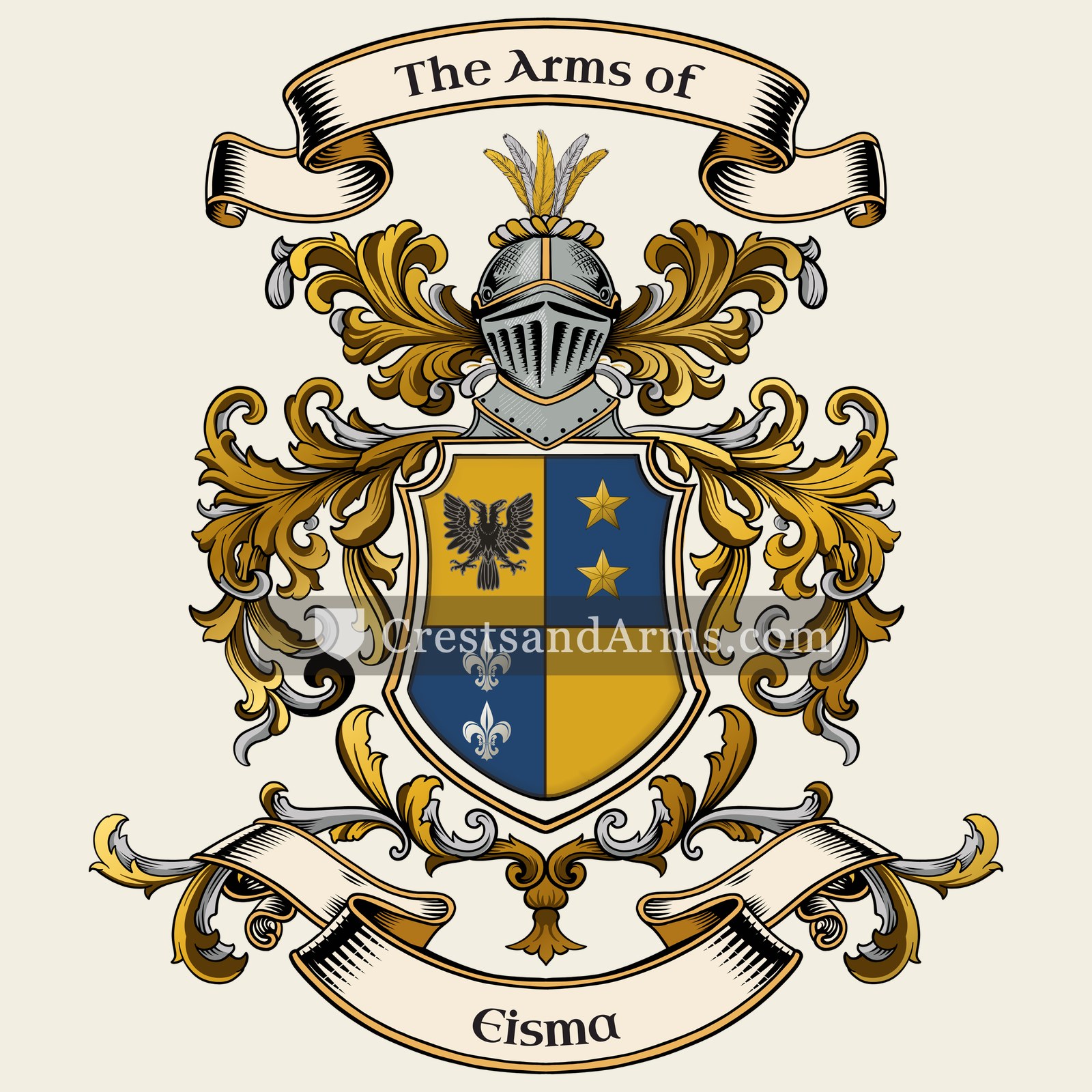 The Eisma coat of arms, drawn from the recorded blazon