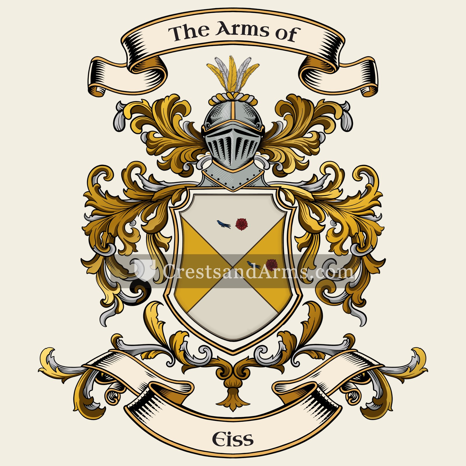 The Eiss coat of arms, drawn from the recorded blazon