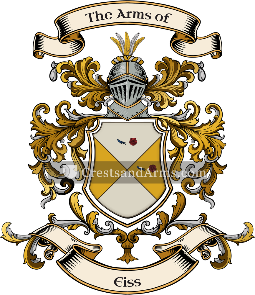 The Eiss coat of arms, drawn from the recorded blazon