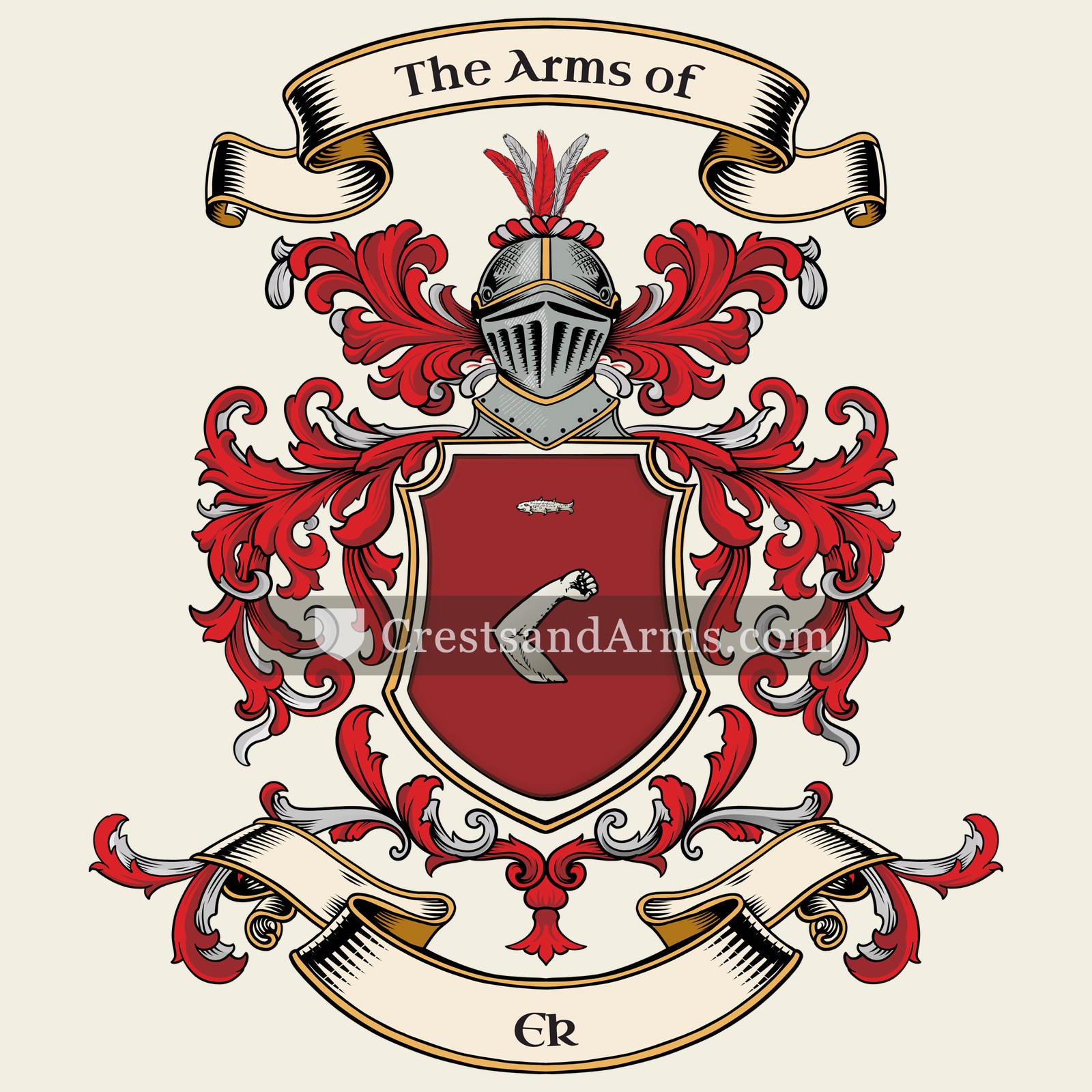 The Ek coat of arms, drawn from the recorded blazon