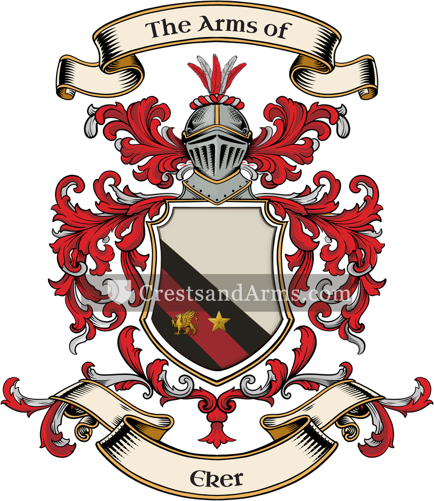 The Eker coat of arms, drawn from the recorded blazon