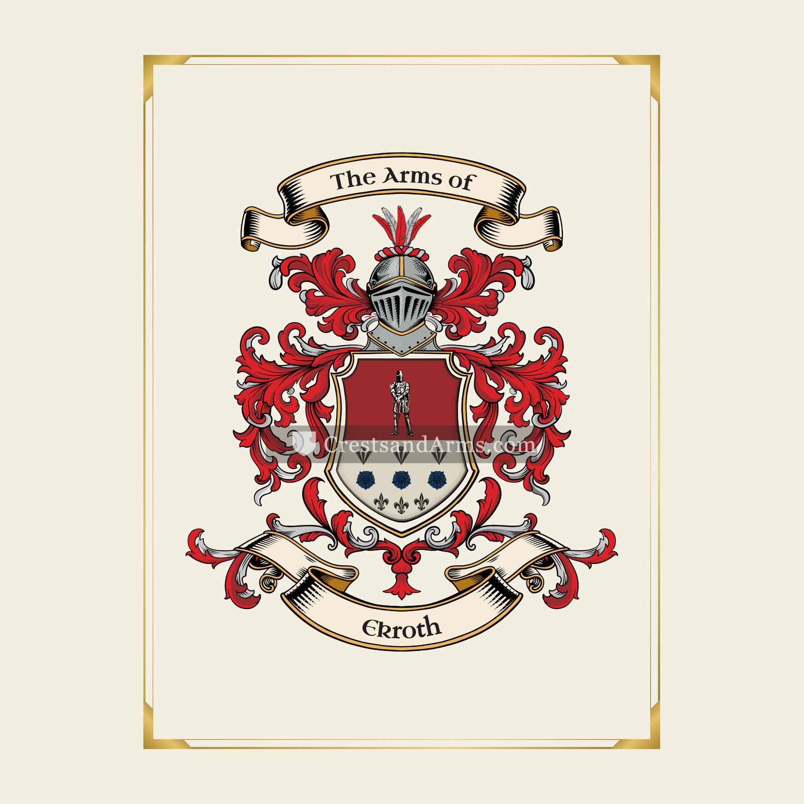 With gold border