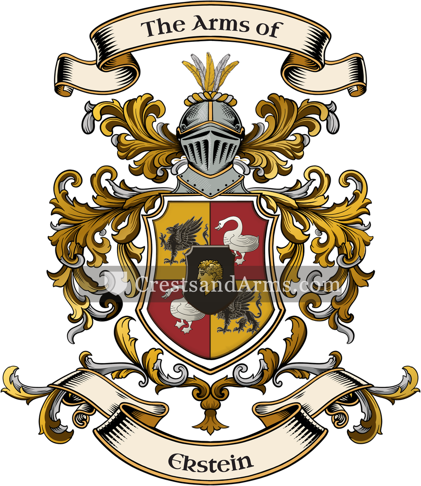 The Ekstein coat of arms, drawn from the recorded blazon