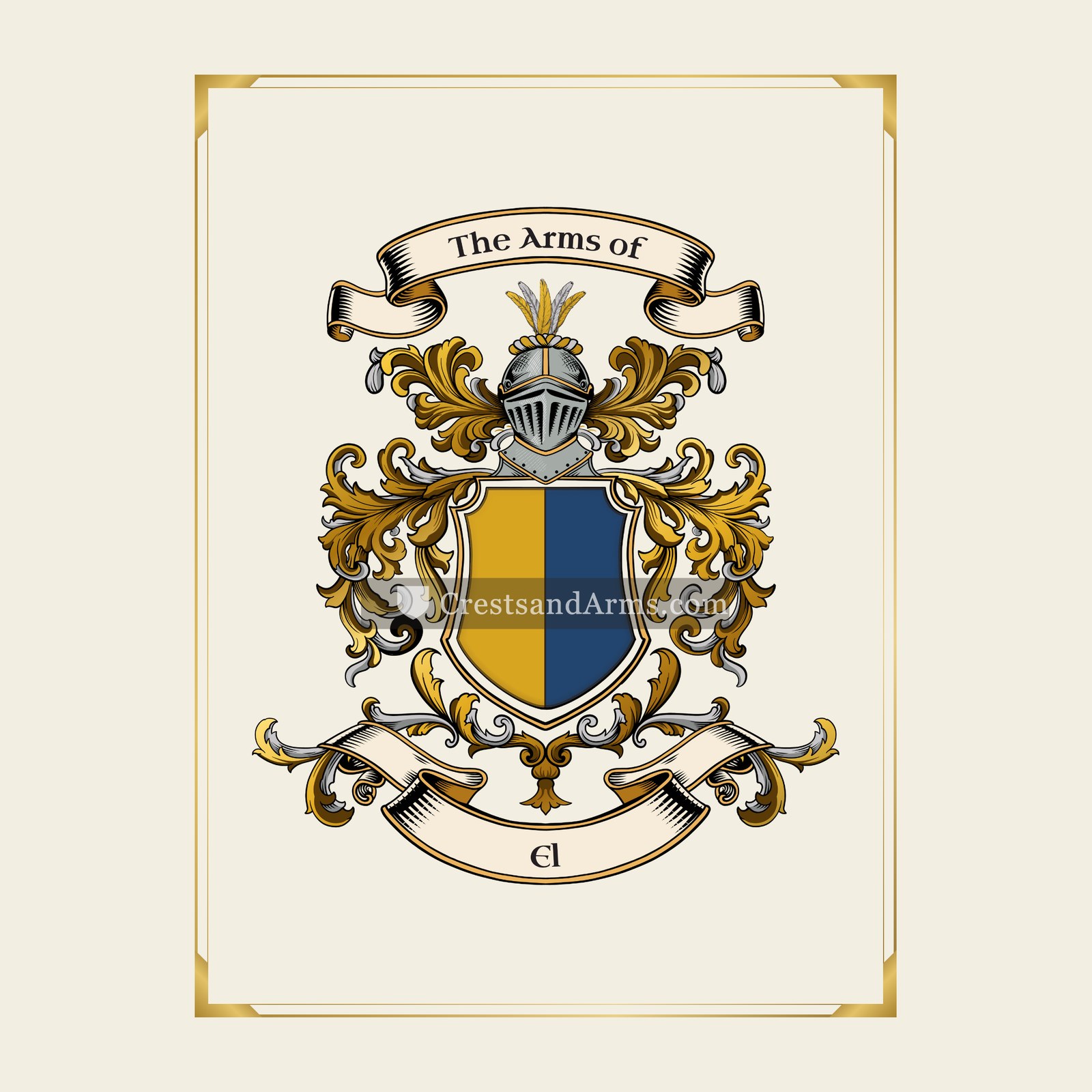 With gold border