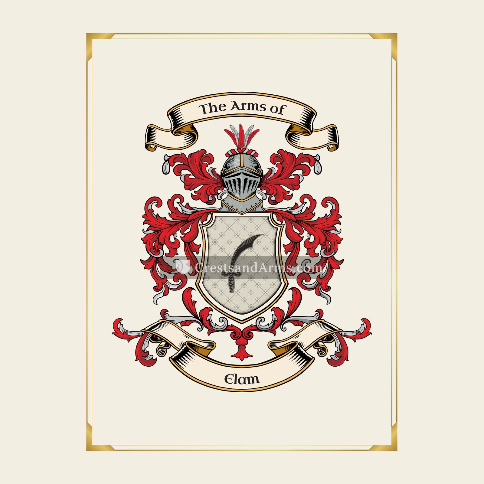With gold border