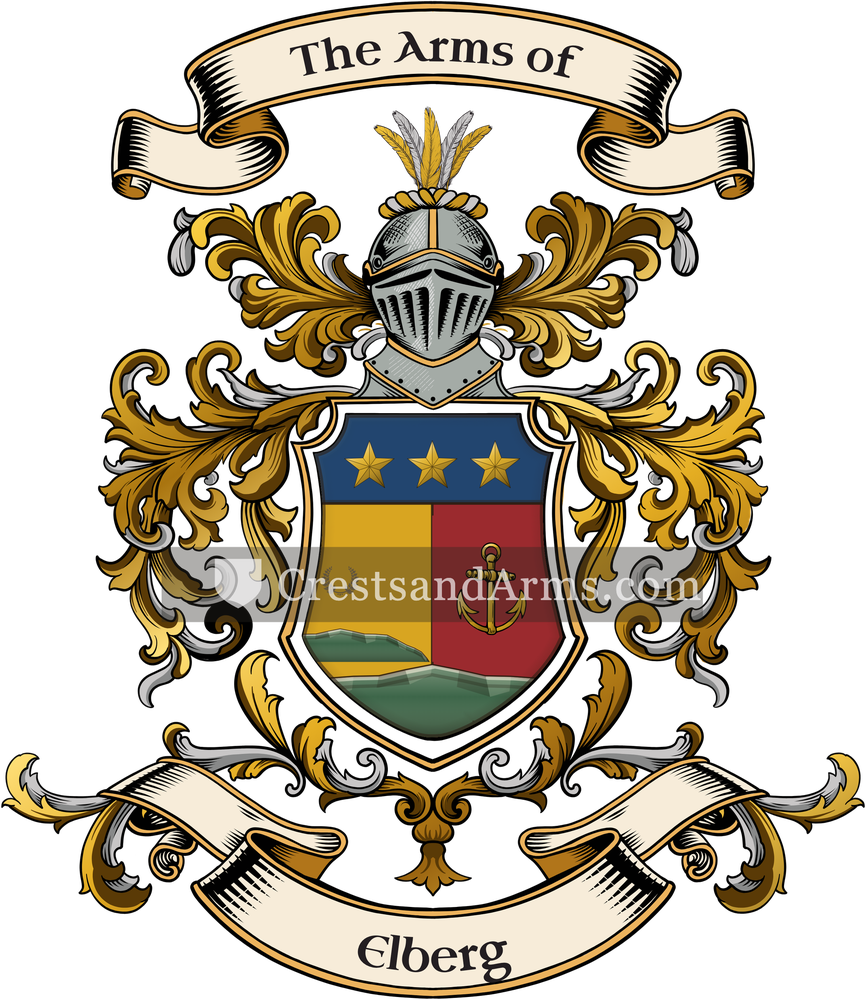 The Elberg coat of arms, drawn from the recorded blazon