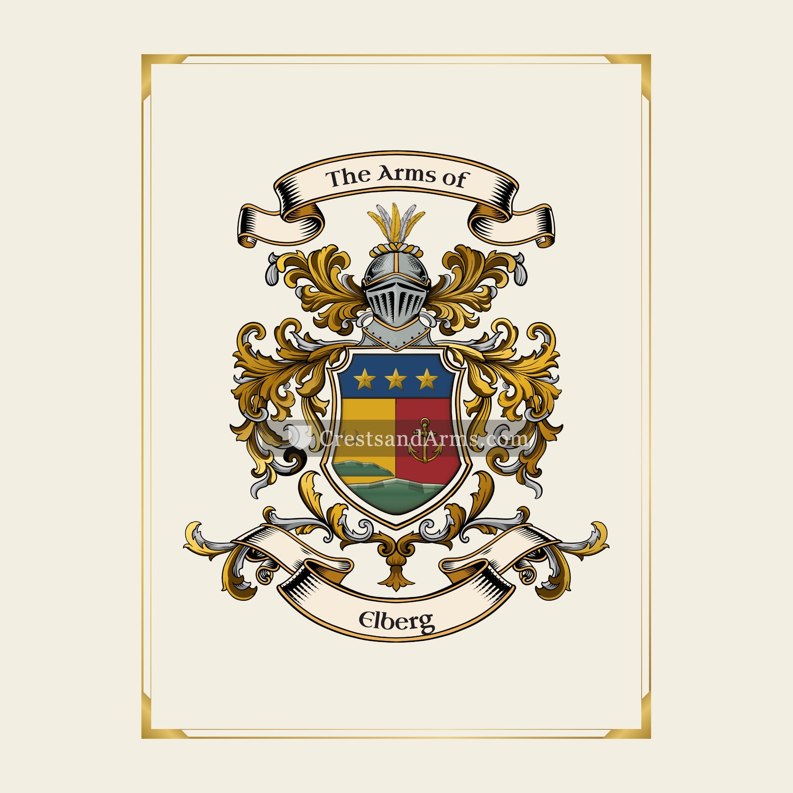 With gold border