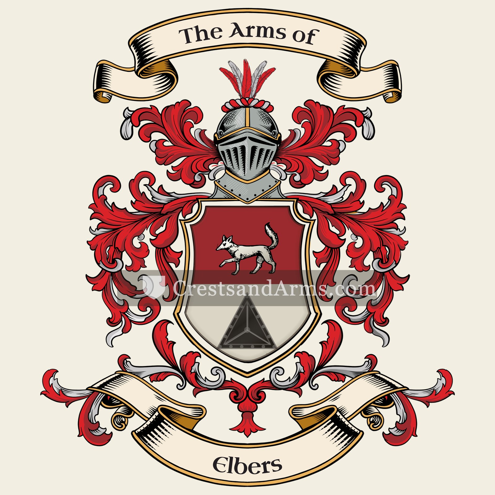 The Elbers coat of arms, drawn from the recorded blazon