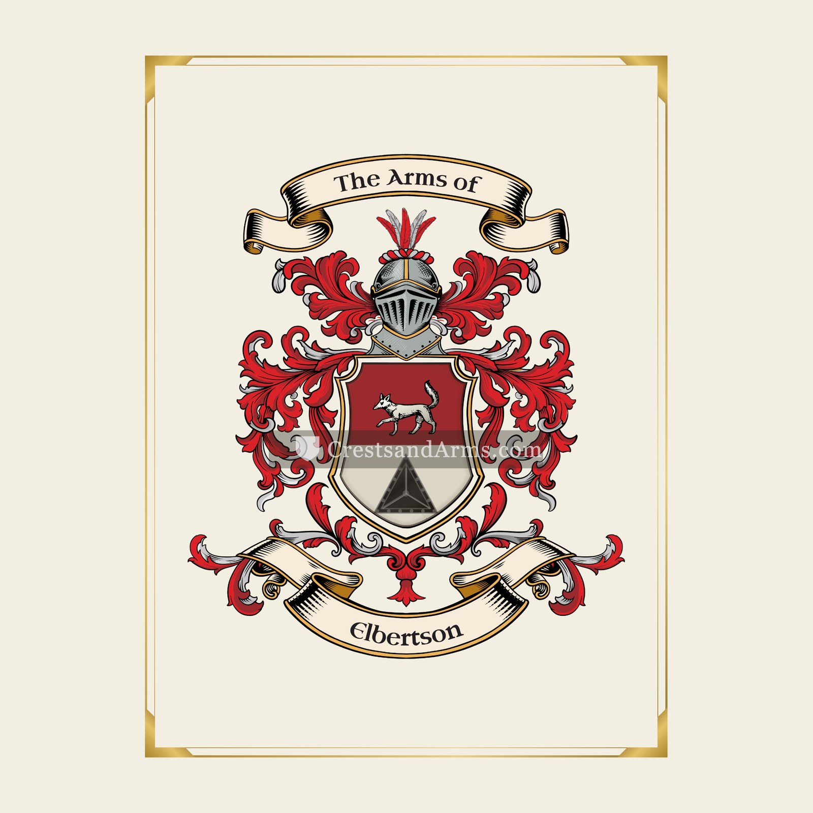 With gold border
