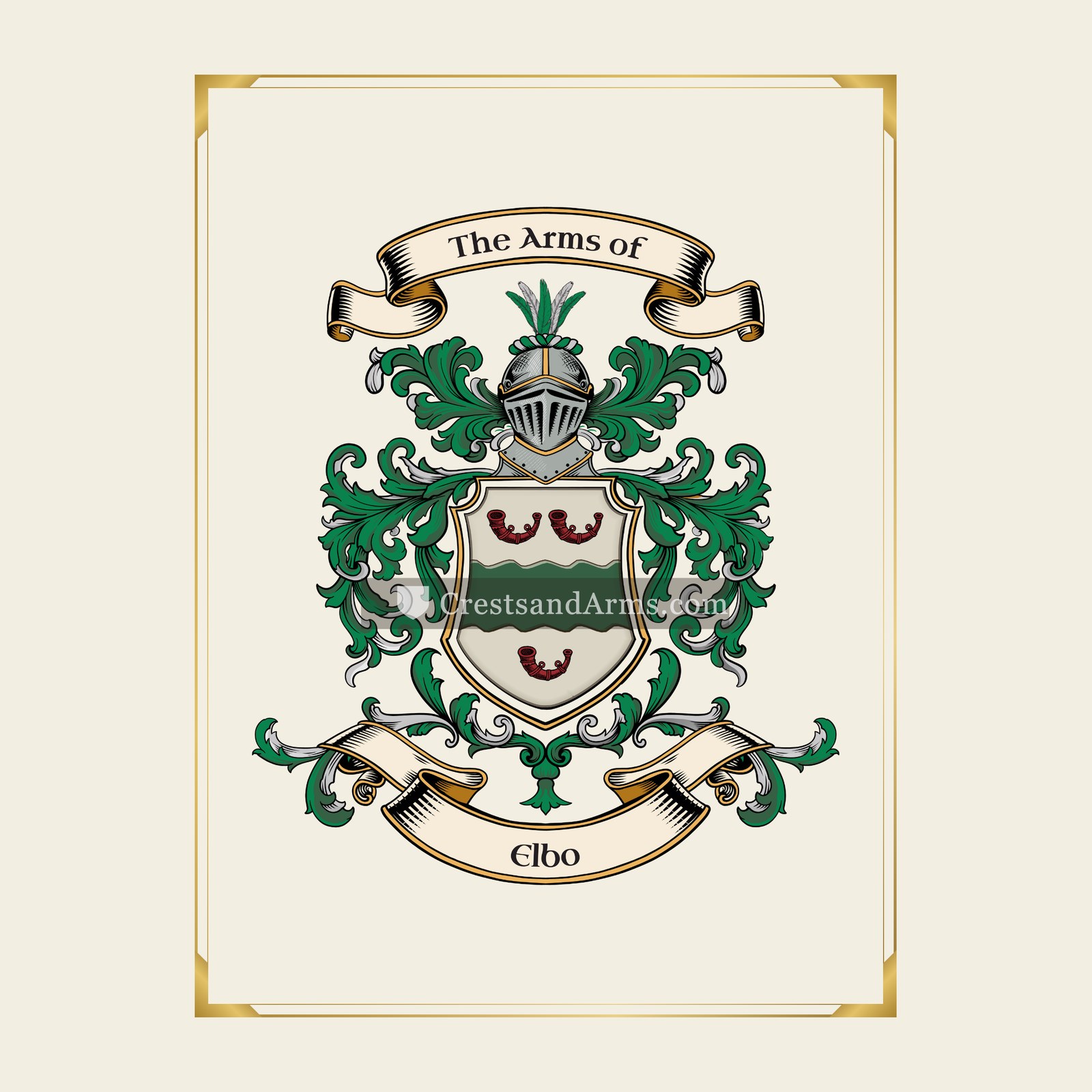 With gold border