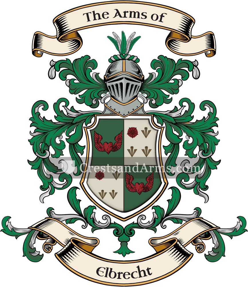 The Elbrecht coat of arms, drawn from the recorded blazon