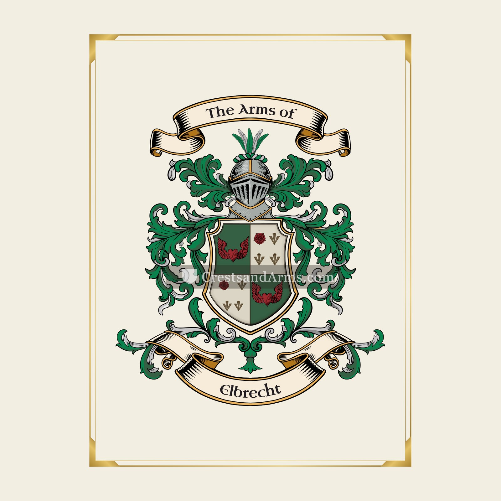 With gold border