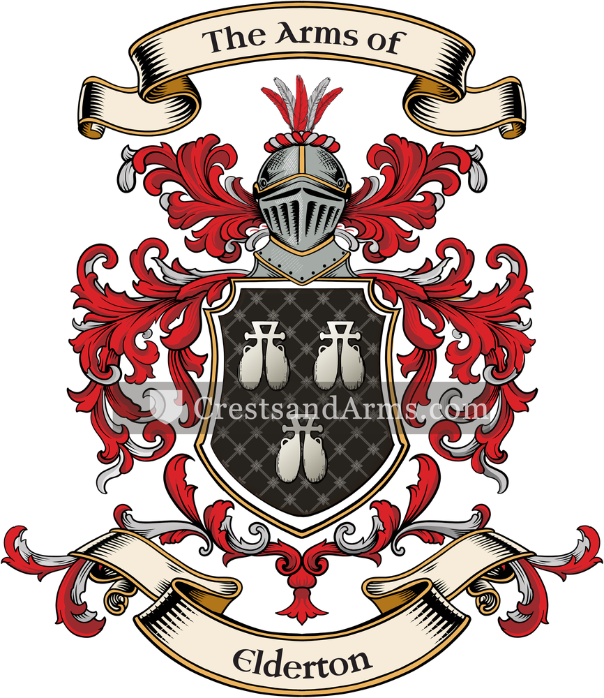The Elderton coat of arms, drawn from the recorded blazon