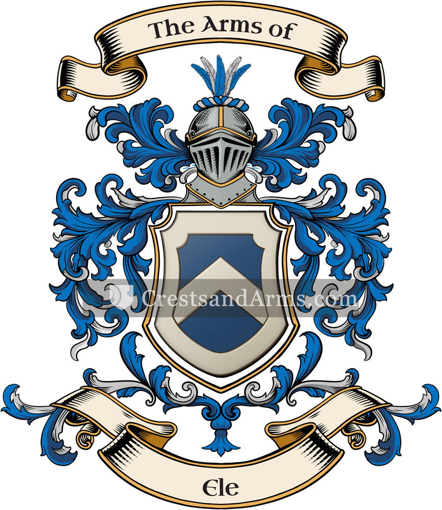 The Ele coat of arms, drawn from the recorded blazon