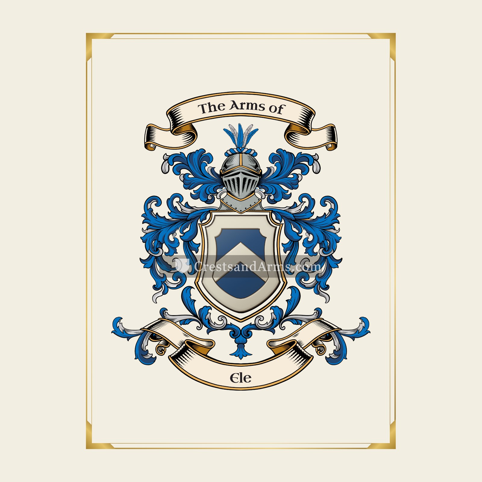 With gold border
