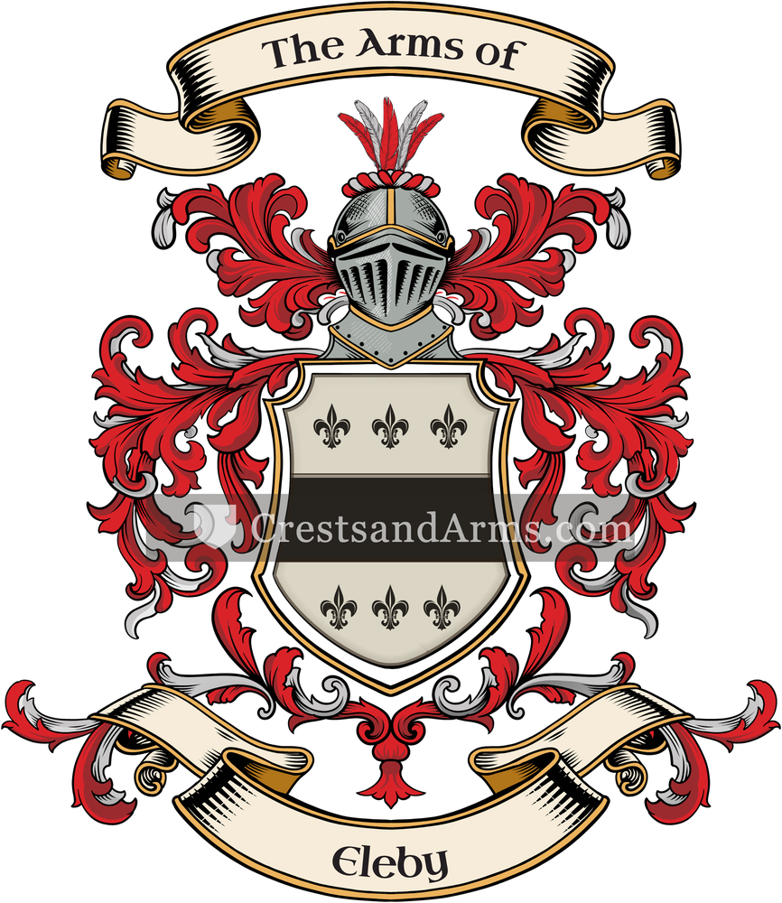 The Eleby coat of arms, drawn from the recorded blazon