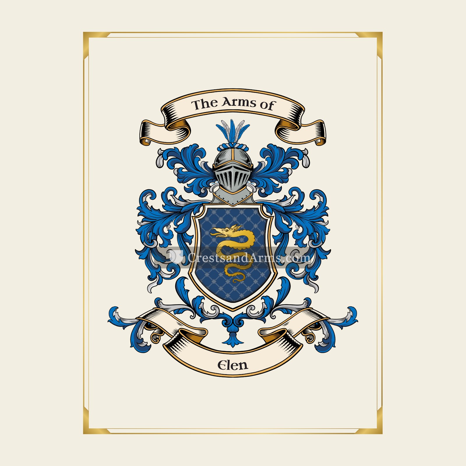 With gold border