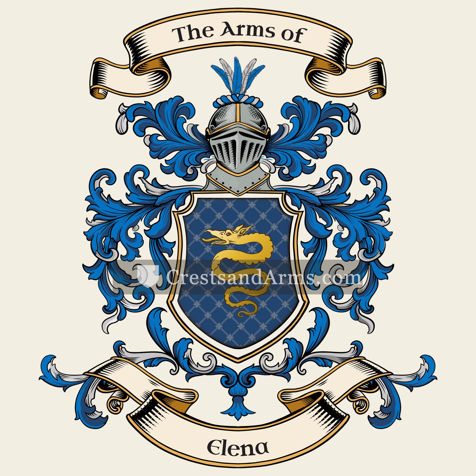 The Elena coat of arms, drawn from the recorded blazon