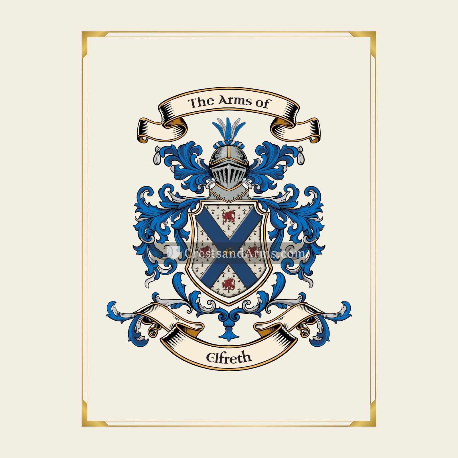 With gold border