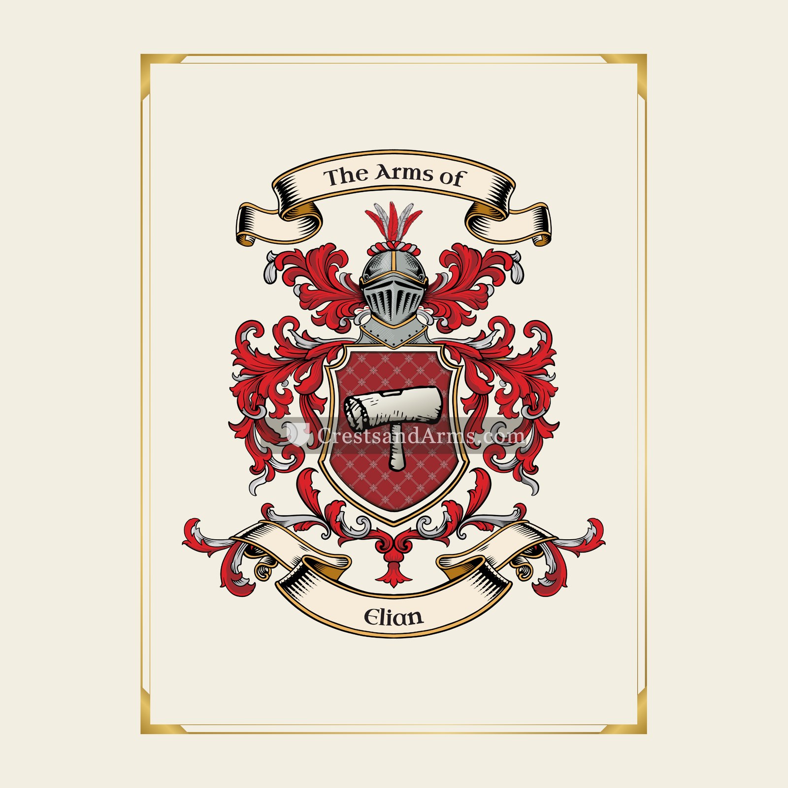 With gold border