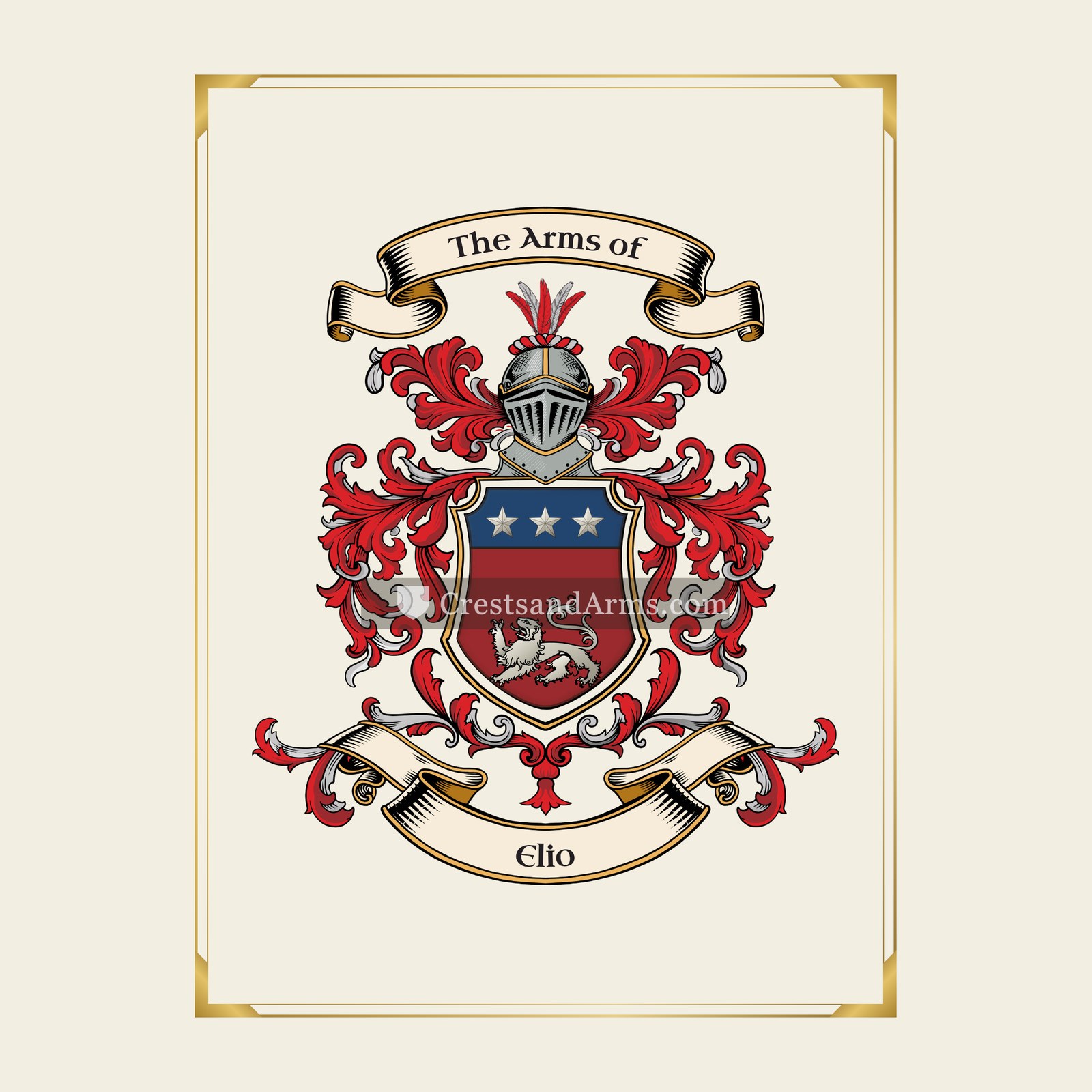 With gold border