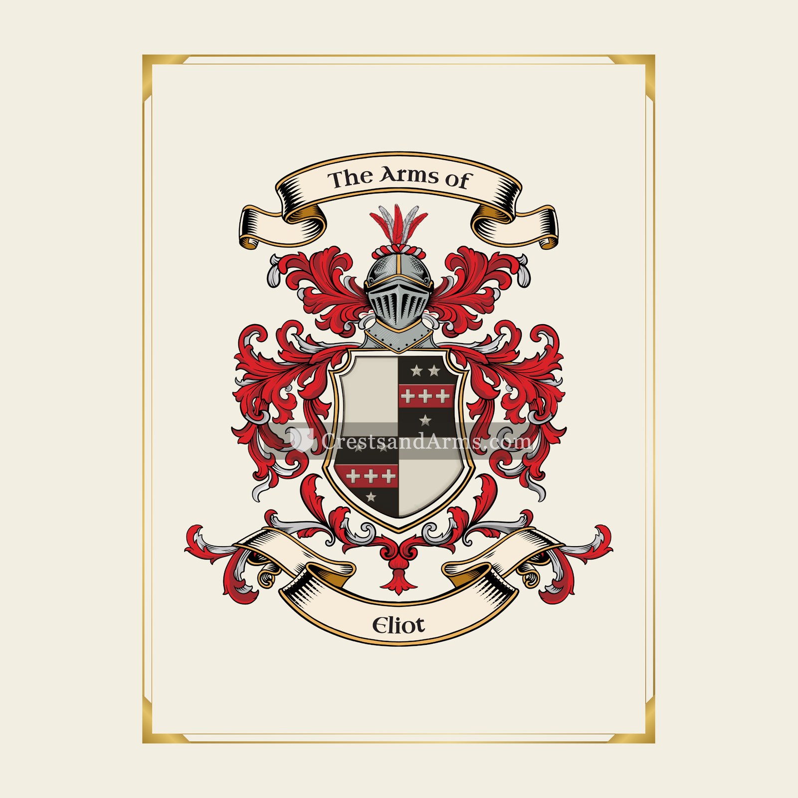 With gold border
