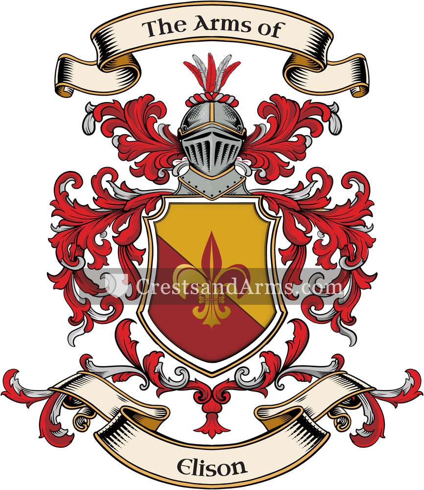 The Elison coat of arms, drawn from the recorded blazon