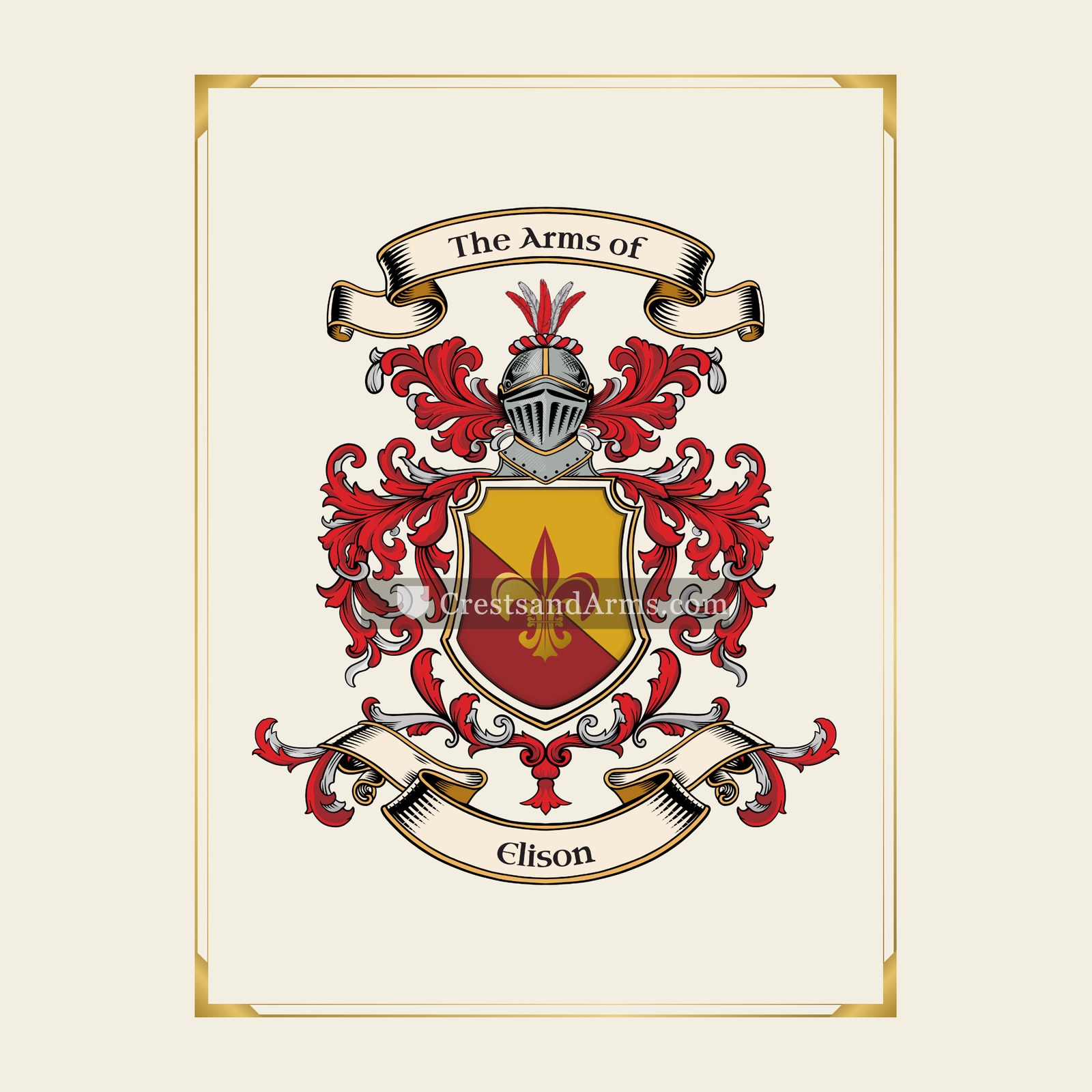 With gold border