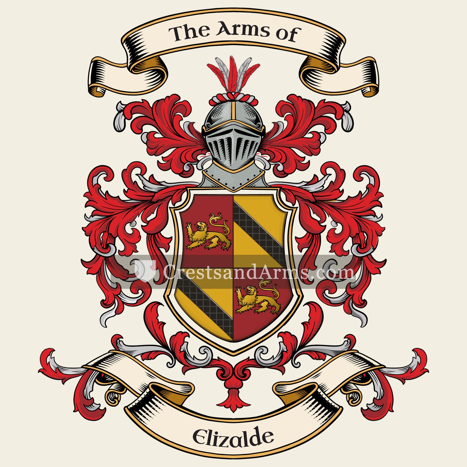 The Elizalde coat of arms, drawn from the recorded blazon