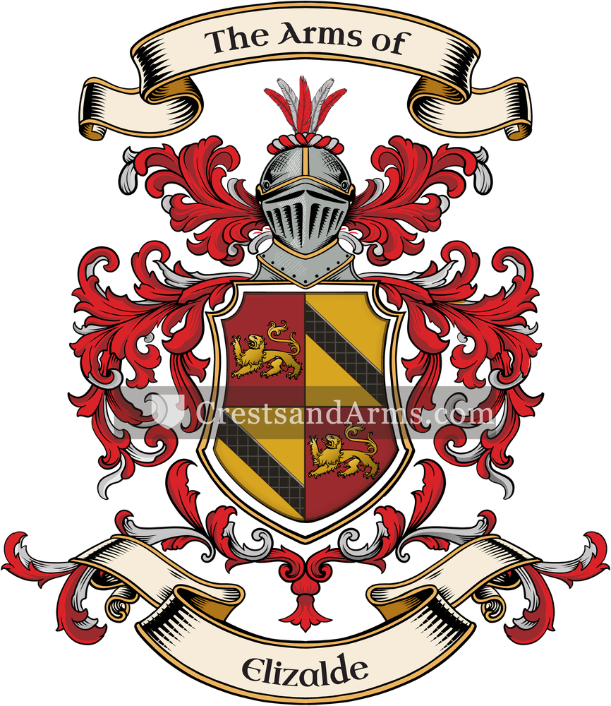 The Elizalde coat of arms, drawn from the recorded blazon