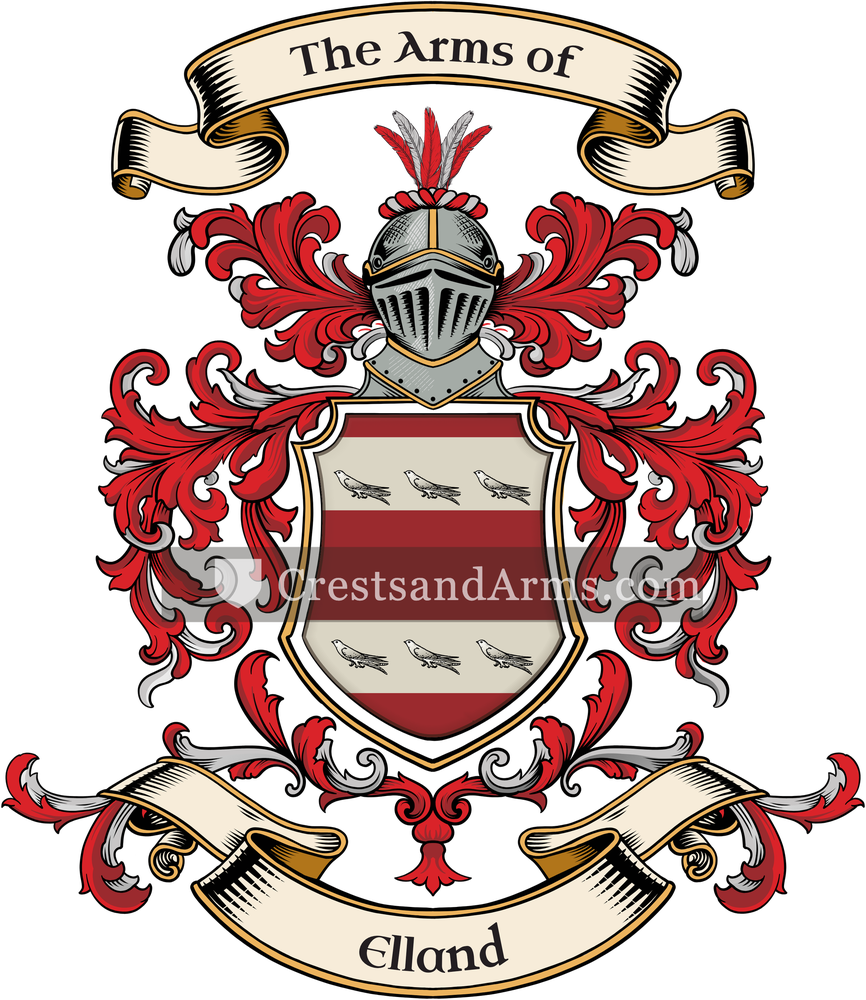 The Elland coat of arms, drawn from the recorded blazon