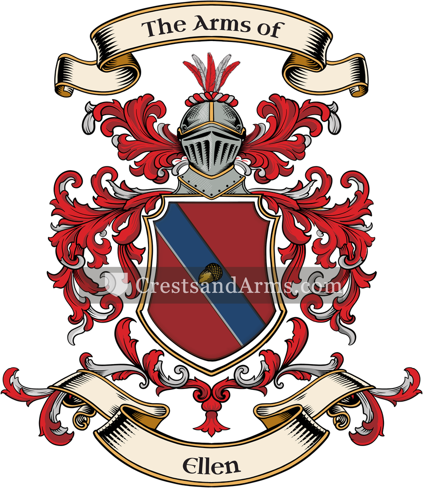 The Ellen coat of arms, drawn from the recorded blazon