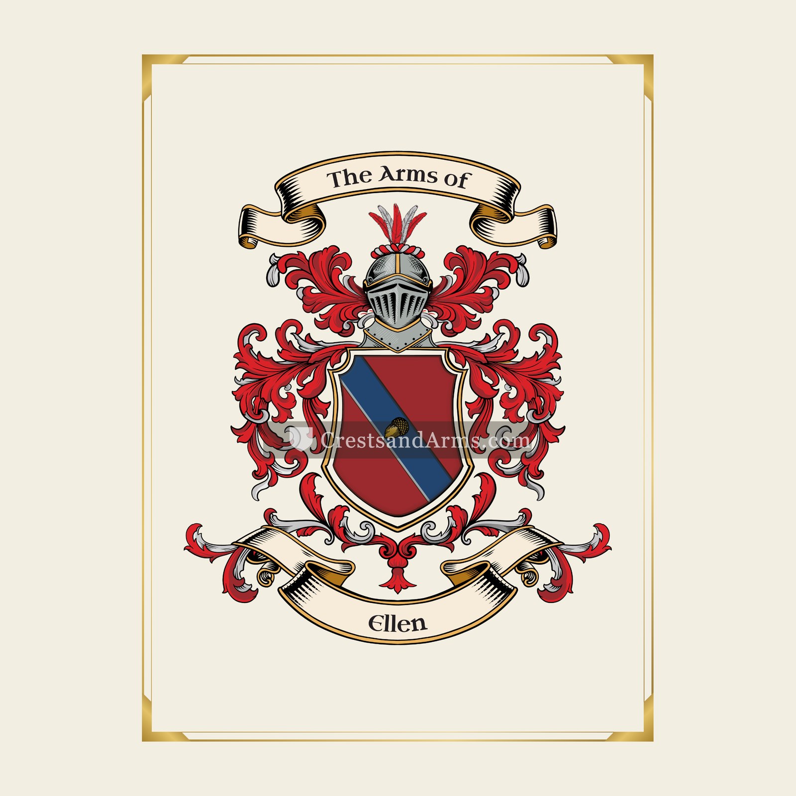 With gold border