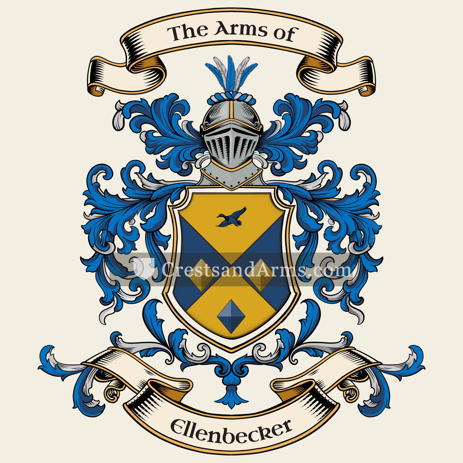 The Ellenbecker coat of arms, drawn from the recorded blazon