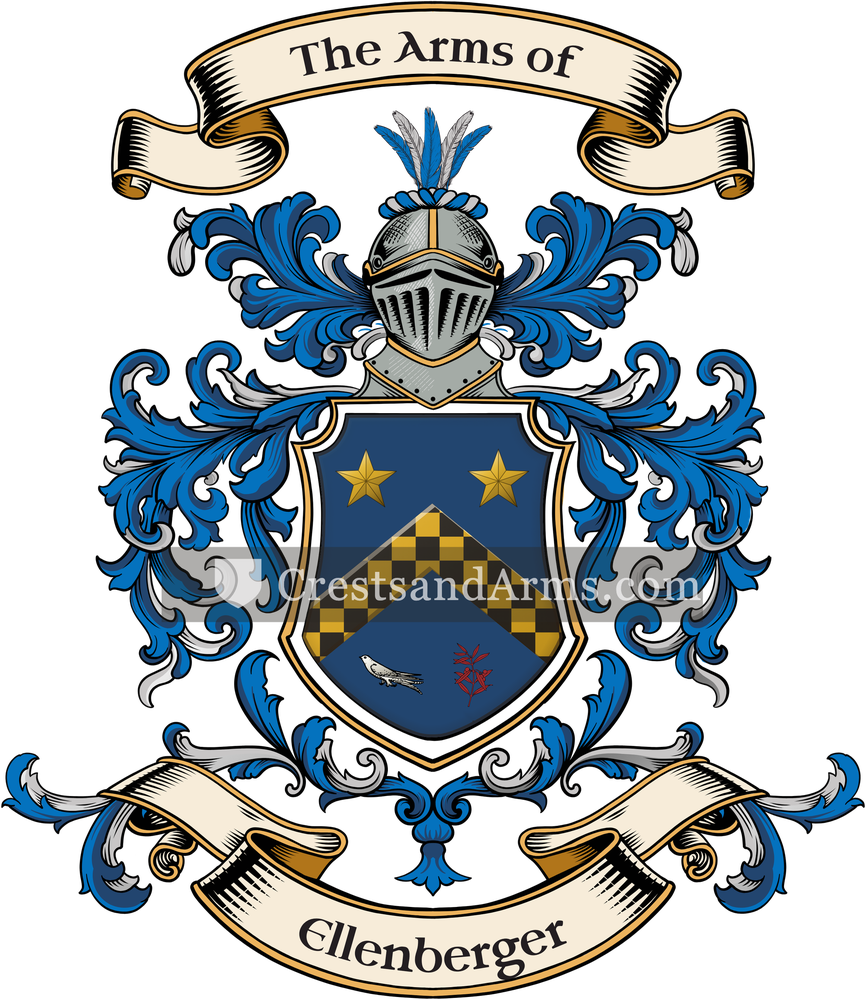 The Ellenberger coat of arms, drawn from the recorded blazon