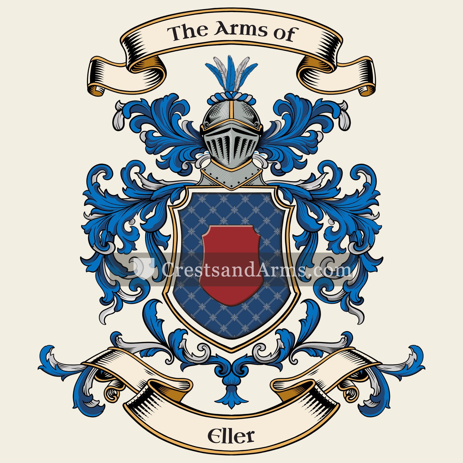 The Eller coat of arms, drawn from the recorded blazon