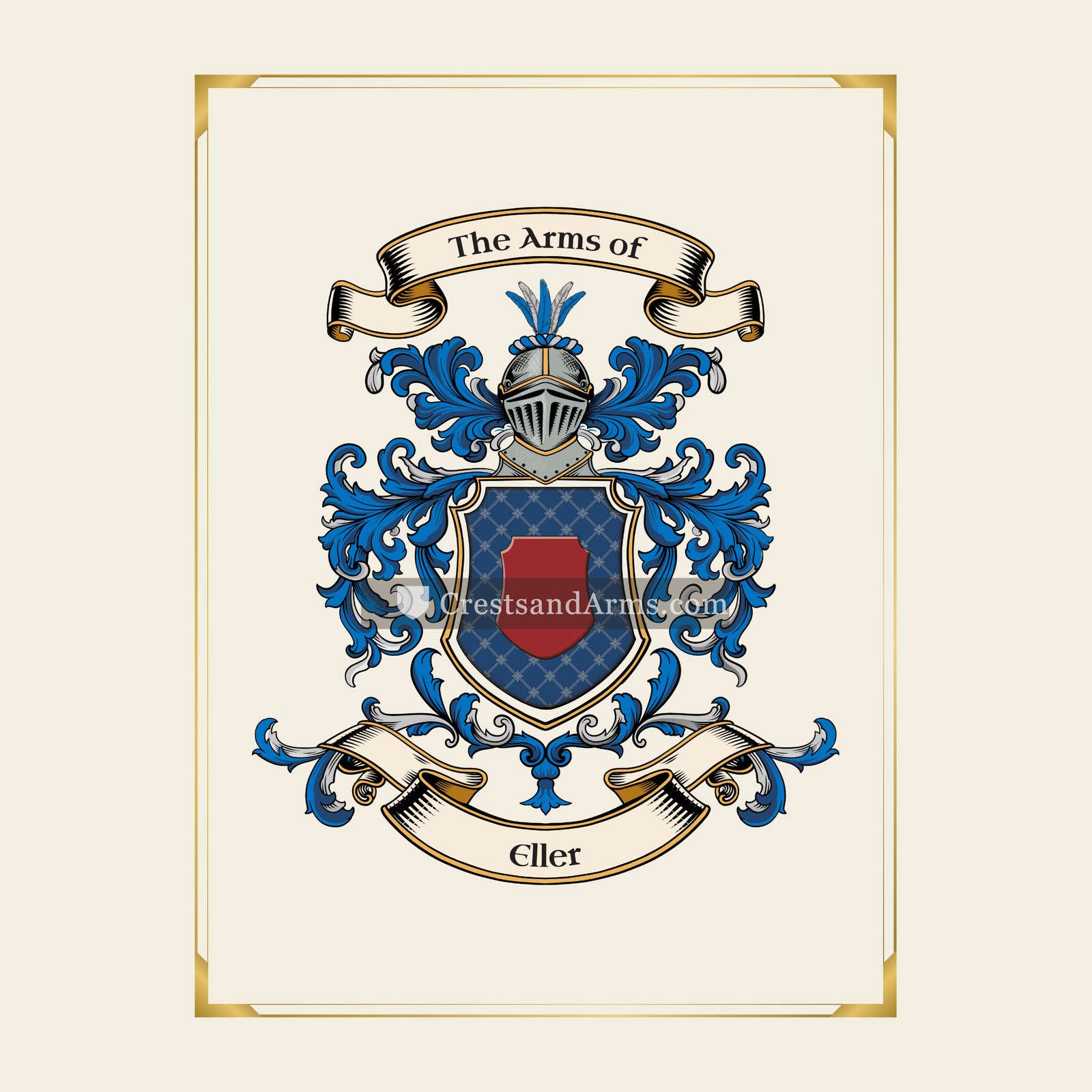With gold border