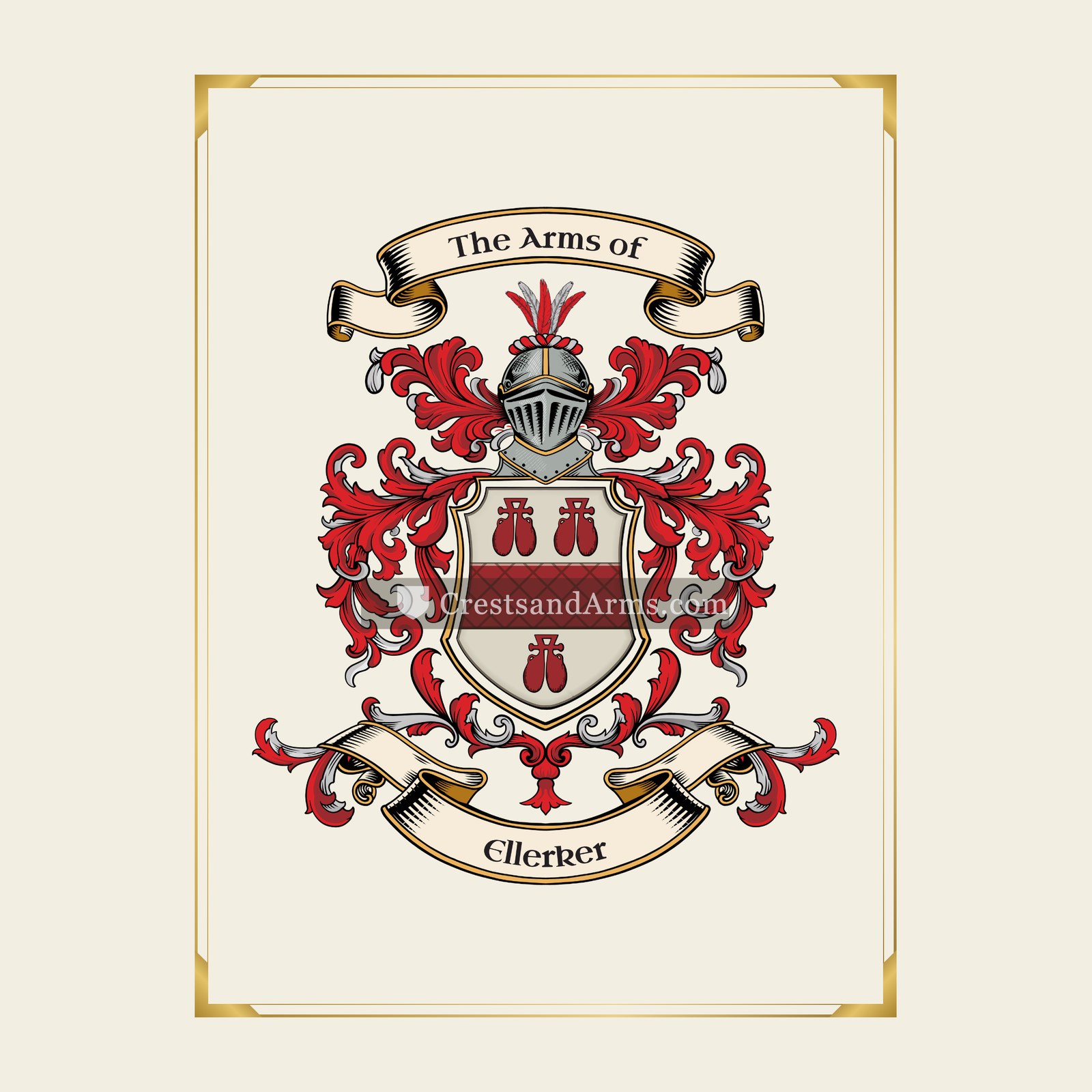 With gold border