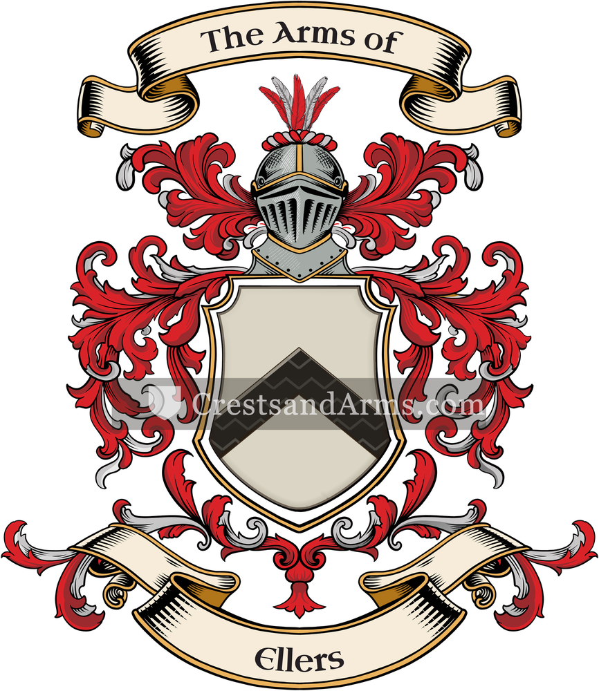 The Ellers coat of arms, drawn from the recorded blazon