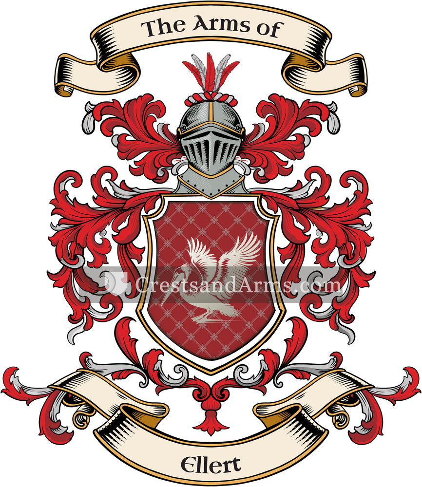 The Ellert coat of arms, drawn from the recorded blazon