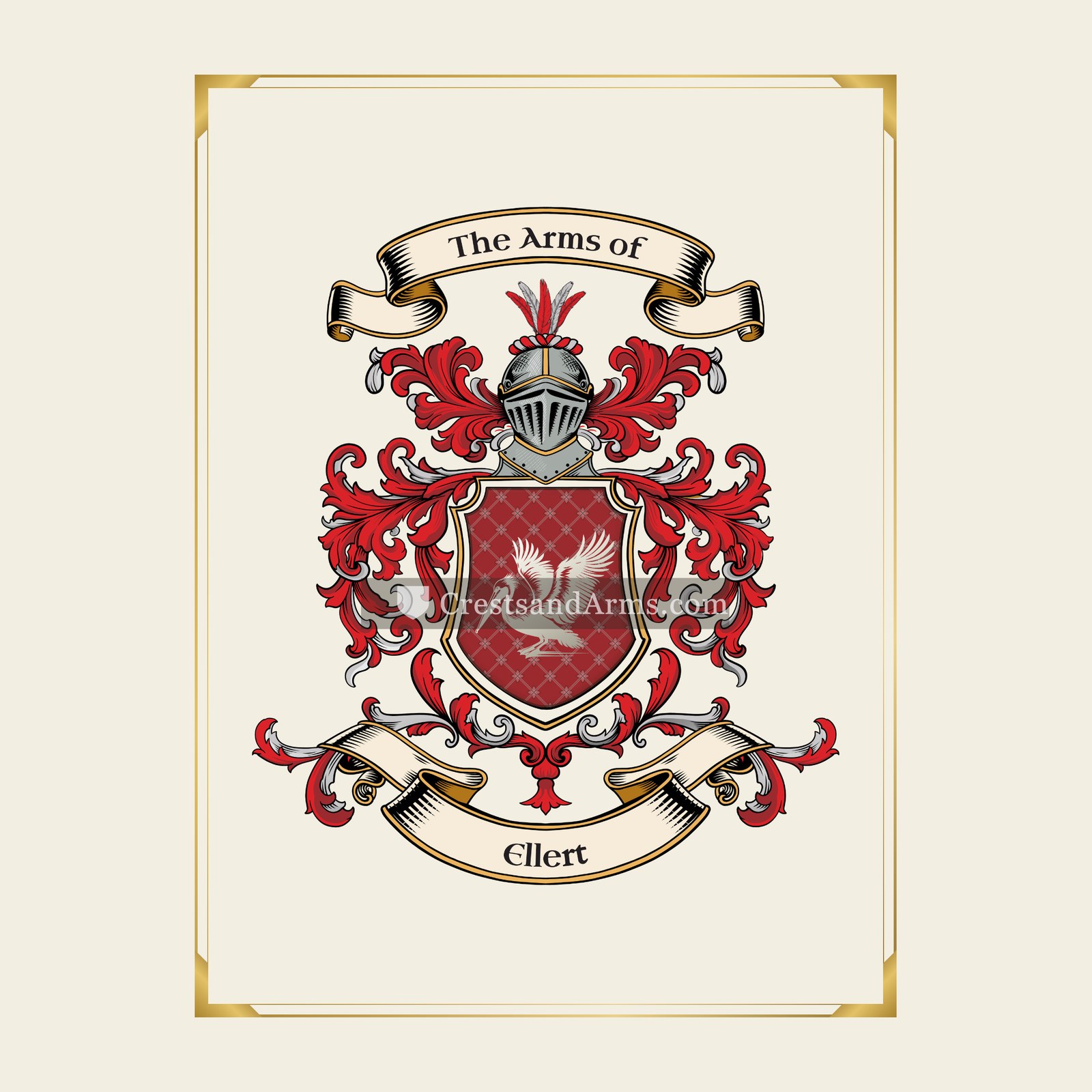 With gold border