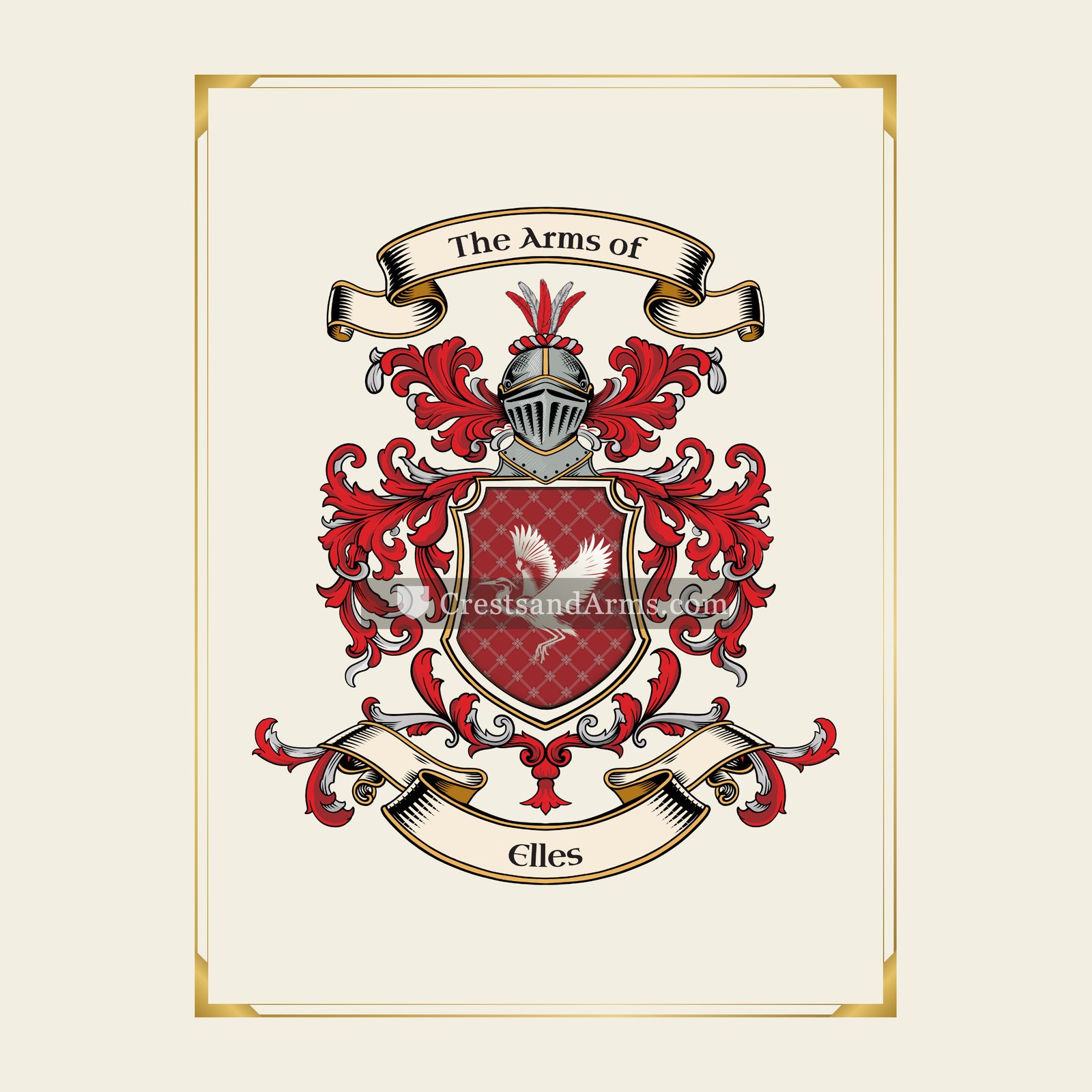 With gold border