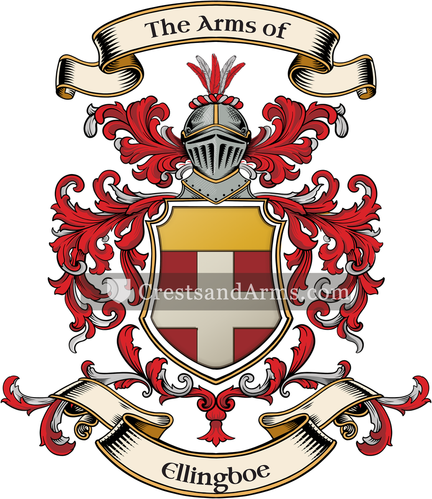 The Ellingboe coat of arms, drawn from the recorded blazon