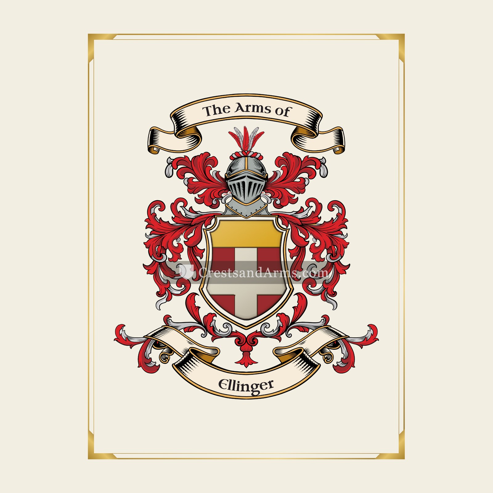 With gold border