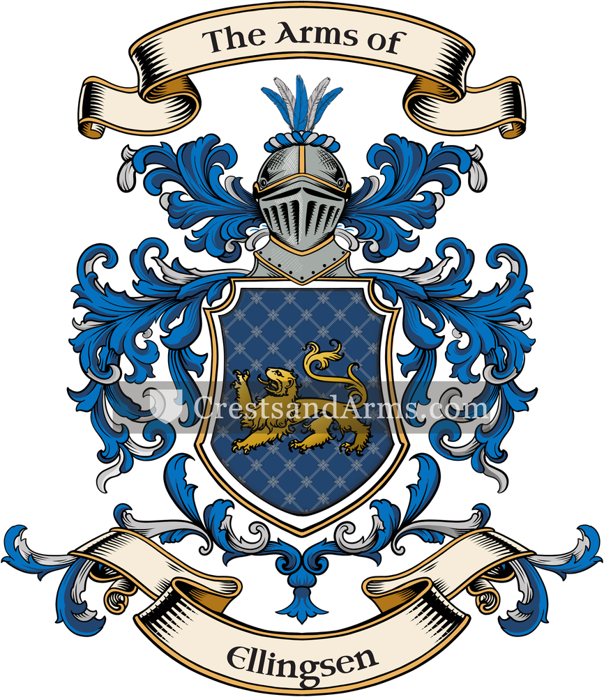 The Ellingsen coat of arms, drawn from the recorded blazon
