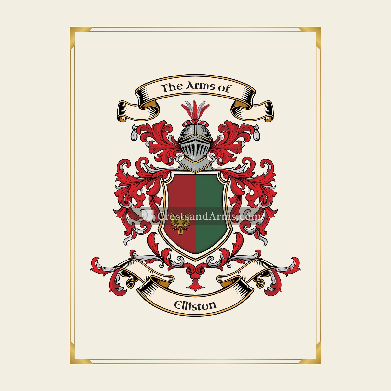 With gold border