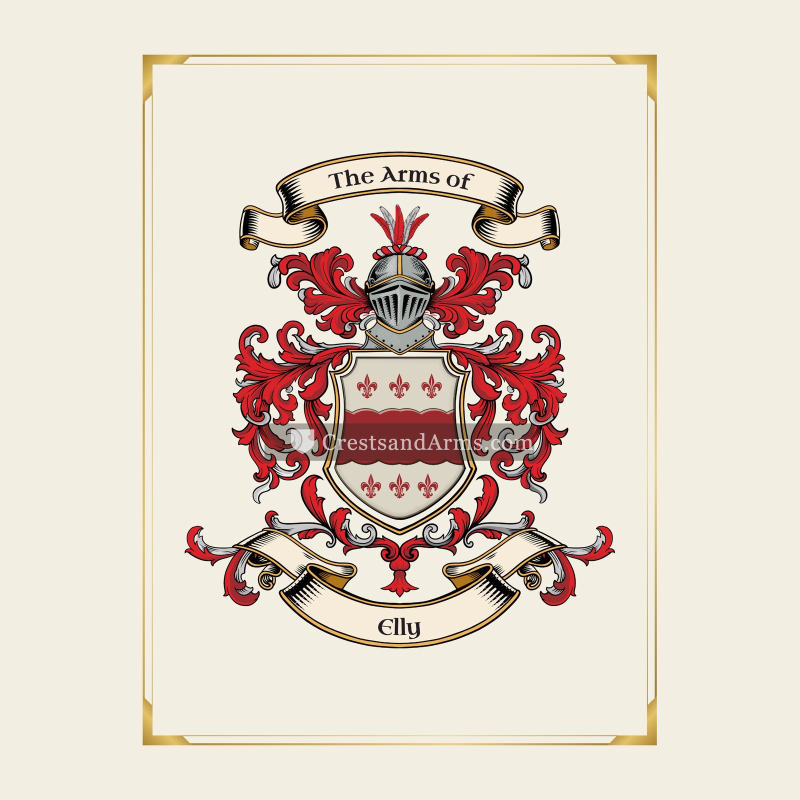 With gold border